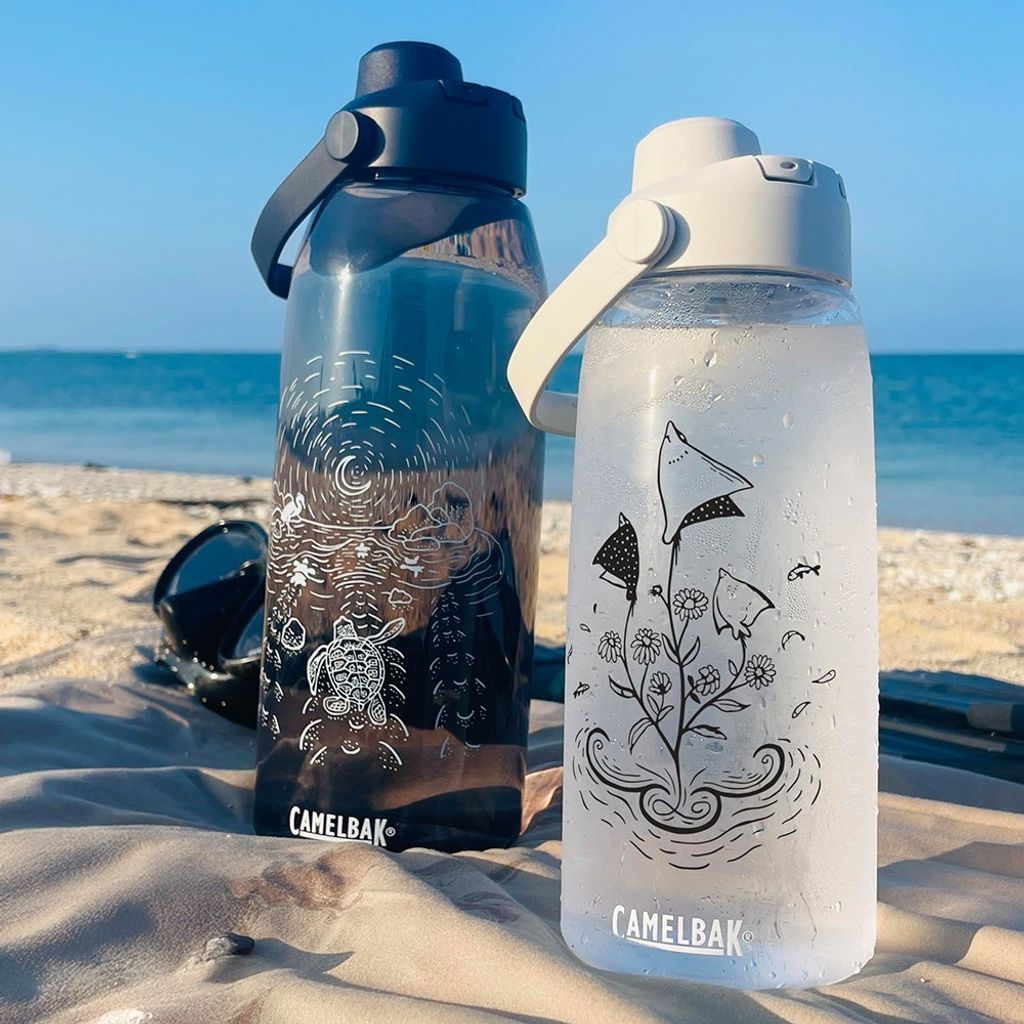 離島記憶-飛翔綻放 1000ml Chug運動水瓶 晶透白-2