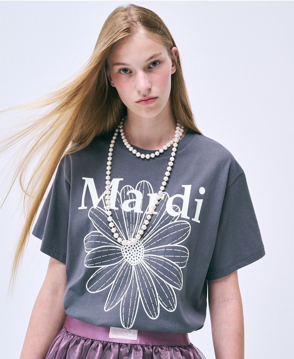 TSHIRT FLOWERMARDI_CHARCOAL IVORY