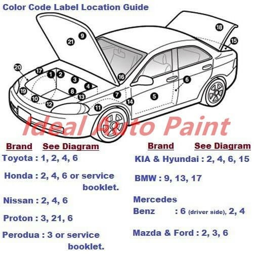 Ready Stock] Honda Civic- Ideal Original Colour Touch Up Aerosol 