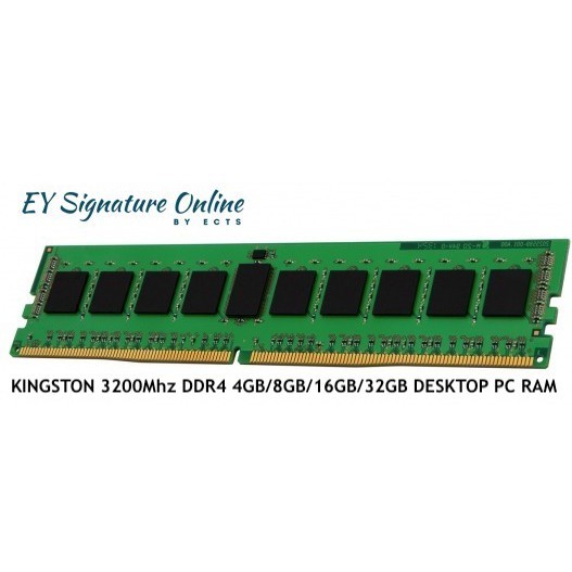 KINGSTON 3200Mhz DDR4 4GB/8GB/16GB/32GB DESKTOP PC RAM – EY Signature  Online by ECTS
