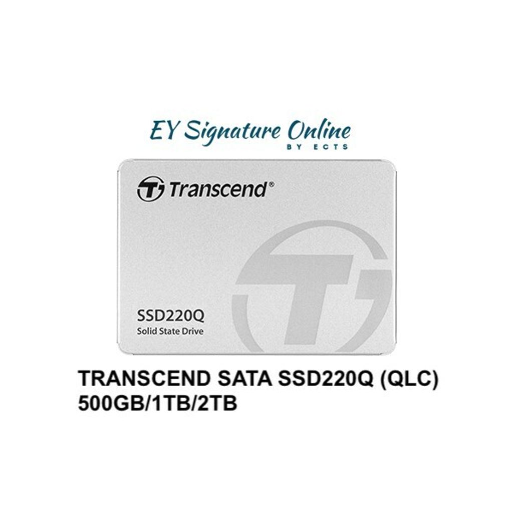 TRANSCEND 2.5 SATA III 6Gb/s SSD220Q (QLC) 500GB/1TB/2TB – EY Signature  Online by ECTS