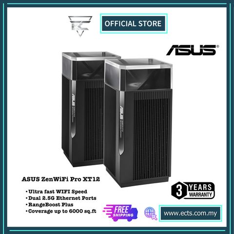 ASUS ZenWiFi Pro XT12 AX11000 WIFI 6 TRI BAND MESH SYSTEM ROUTER (XT12-2P/XT12-1P)