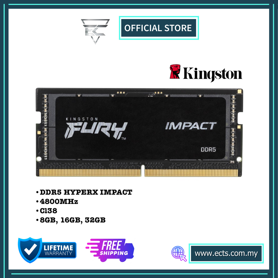 KINGSTON FURY IMPACT DDR5 4800MHz 8GB/16GB/32GB CL38 SODIMM RAM – EY  Signature Online by ECTS