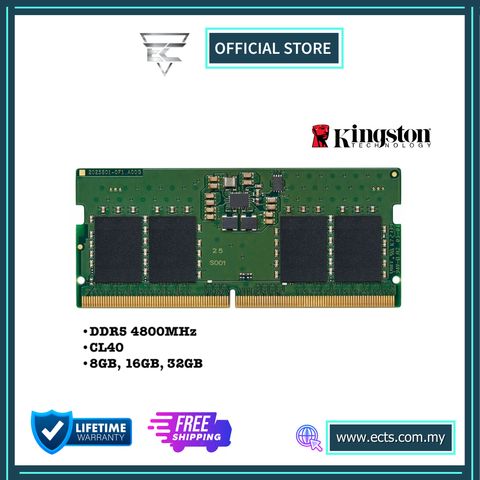 KINGSTON DDR5 4800MHz 8GB/16GB/32GB CL40 SODIMM RAM