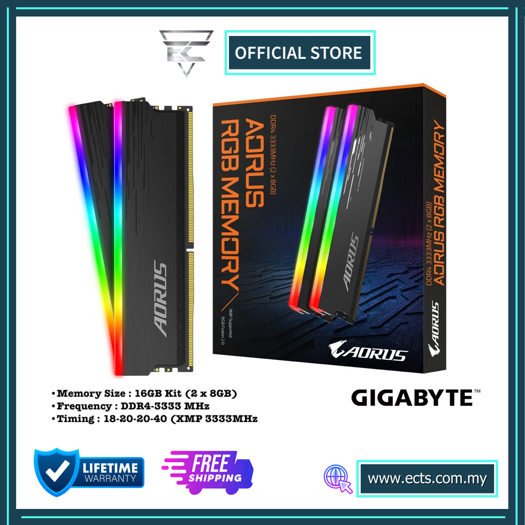 GIGABYTE AORUS RGB MEMORY DDR4 3333MHz 16GB (8GBX2) RAM – EY Signature  Online by ECTS