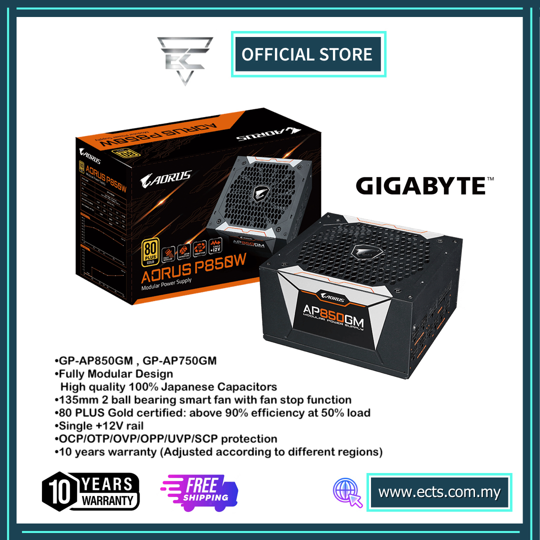 GIGABYTE AORUS 750W/850W 80+ GOLD POWER SUPPLY GP-AP850GM GP-AP750GM ...