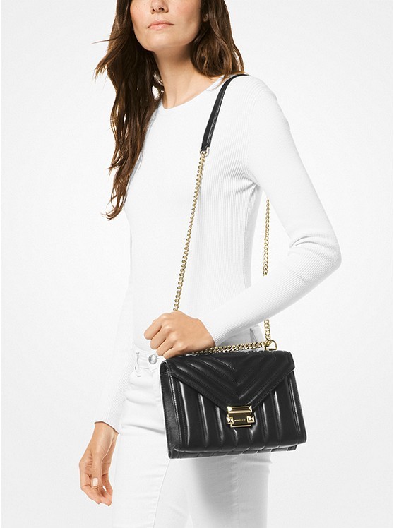 Micheal Kors - Whitney Quilted Leather Convertible Shoulder Bag – BB ...