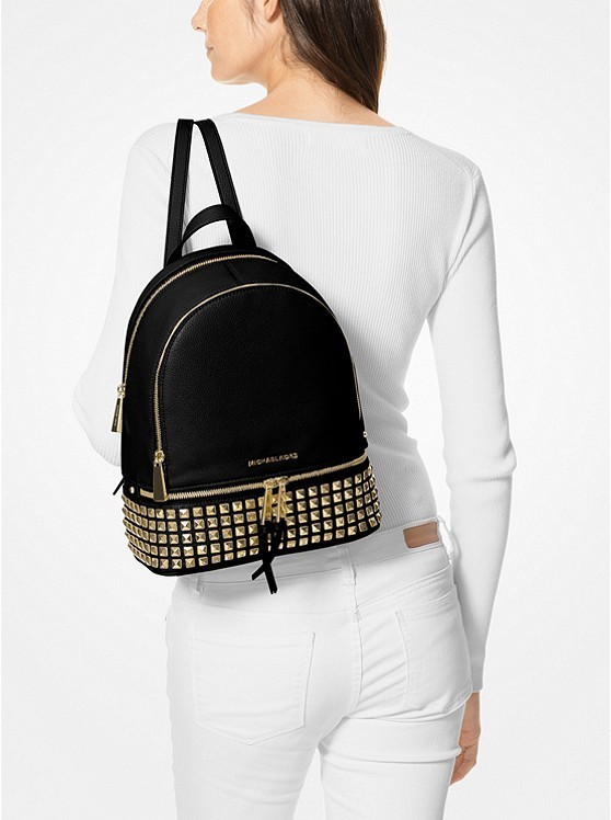 Michael Kors Rhea Medium Studded Pebbled Leather Backpack BB ASIA STORE