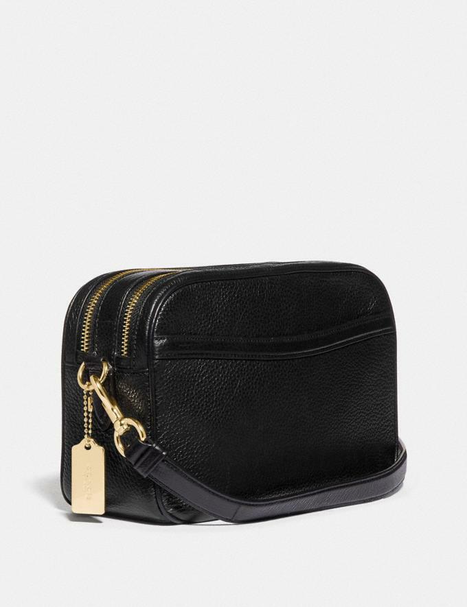 Original Coach F39856 Jes Refined Pebble Leather Double Zip Sling Bag -  Black