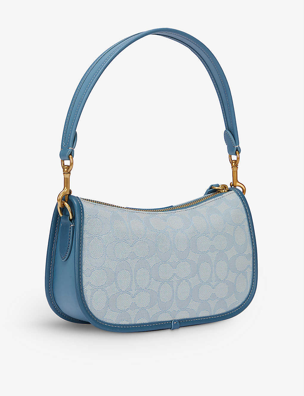 Coach Swinger Signature Jacquard Cotton-blend and Leather Shoulder Bag ...