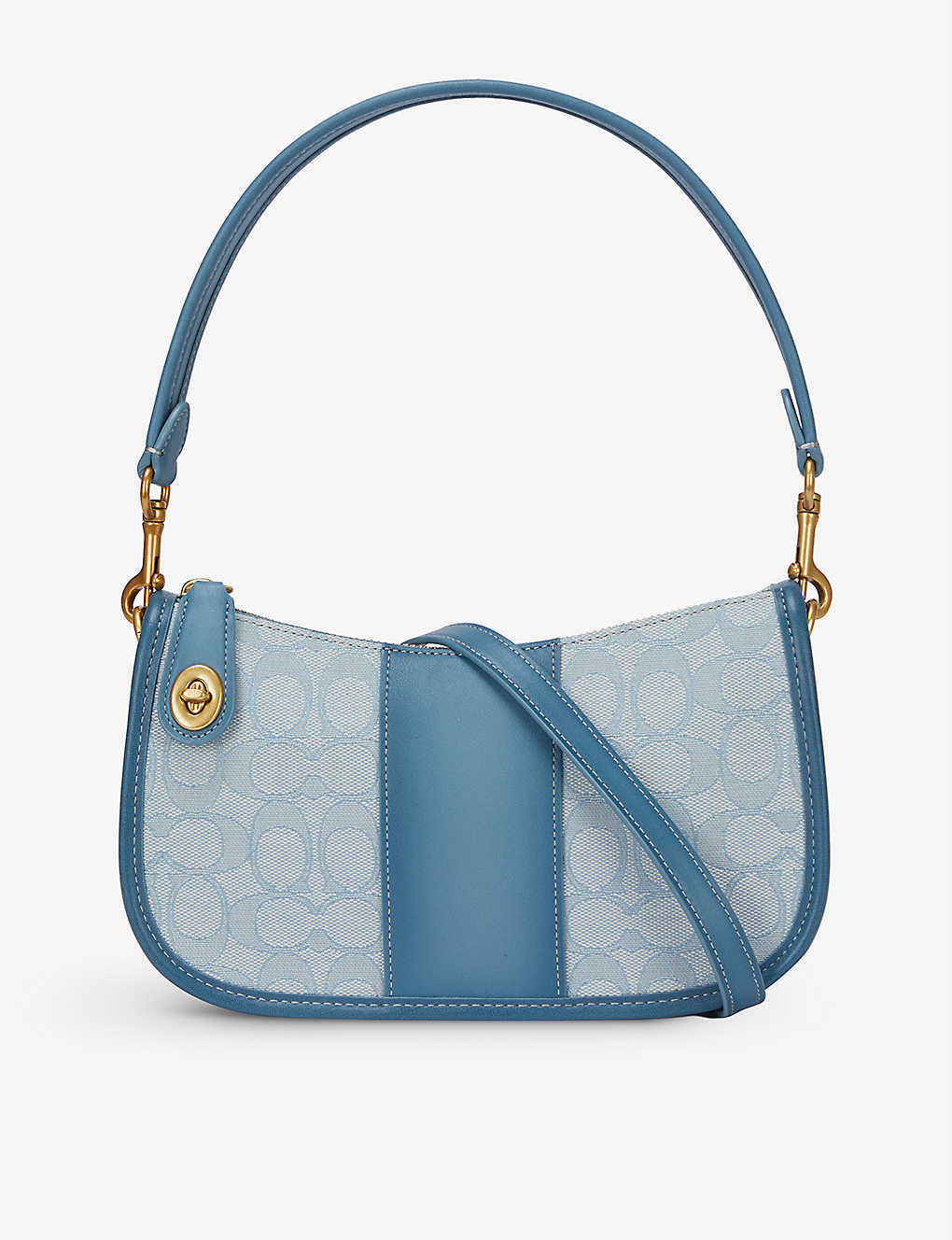 Coach Swinger Signature Jacquard Cotton-blend and Leather Shoulder Bag ...