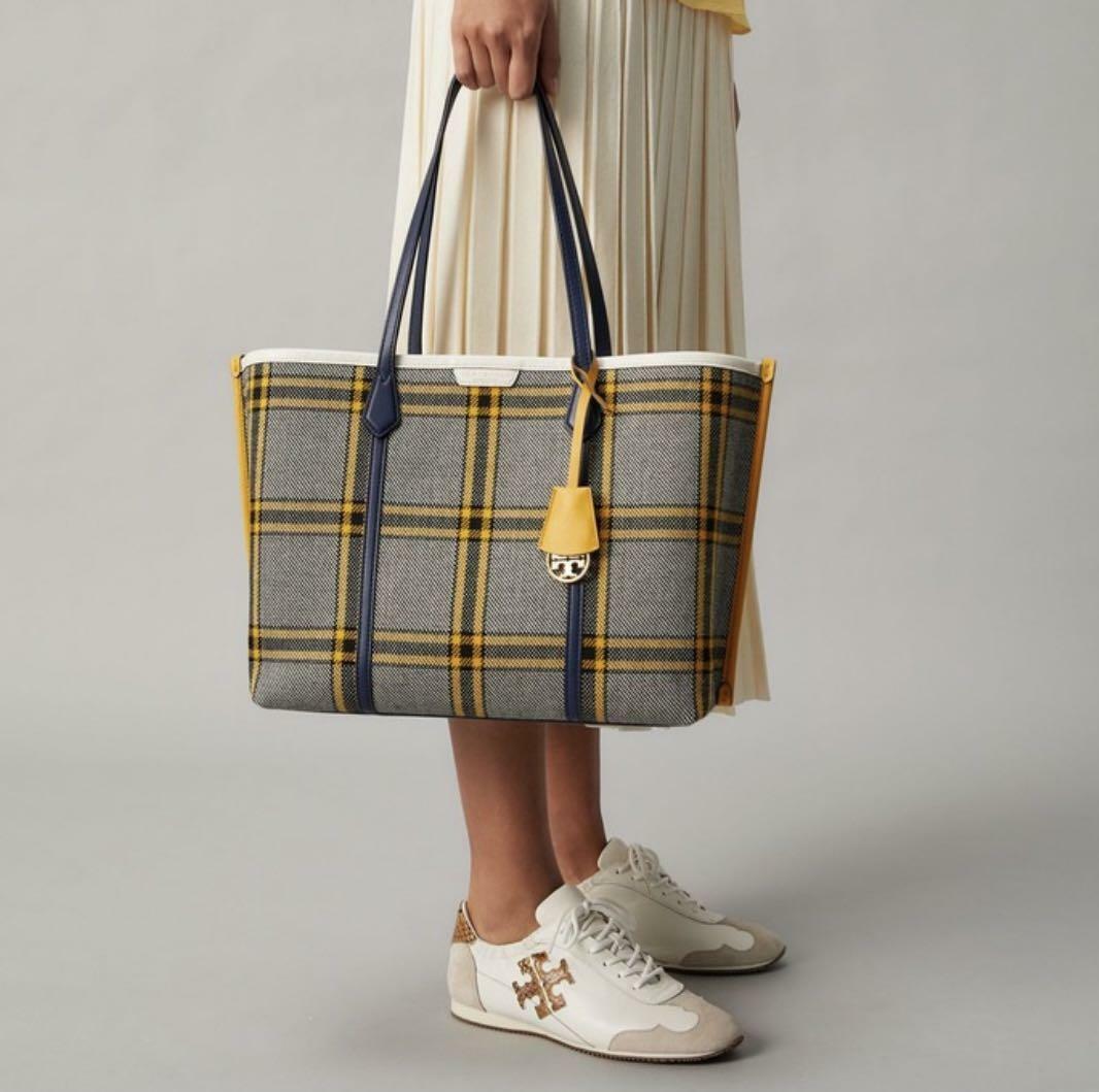 Tory Burch Perry Plaid Triple Compartment Tote Bag – BB ASIA STORE