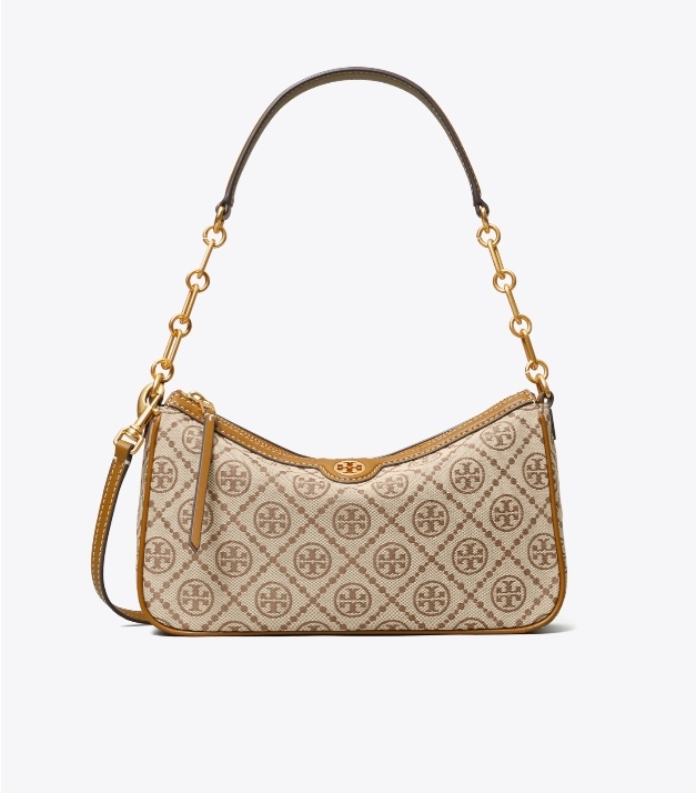 T Monogram Jacquard Shoulder Bag