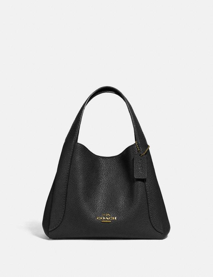 Coach Polished Pebble Leather Hadley Hobo 21 Black