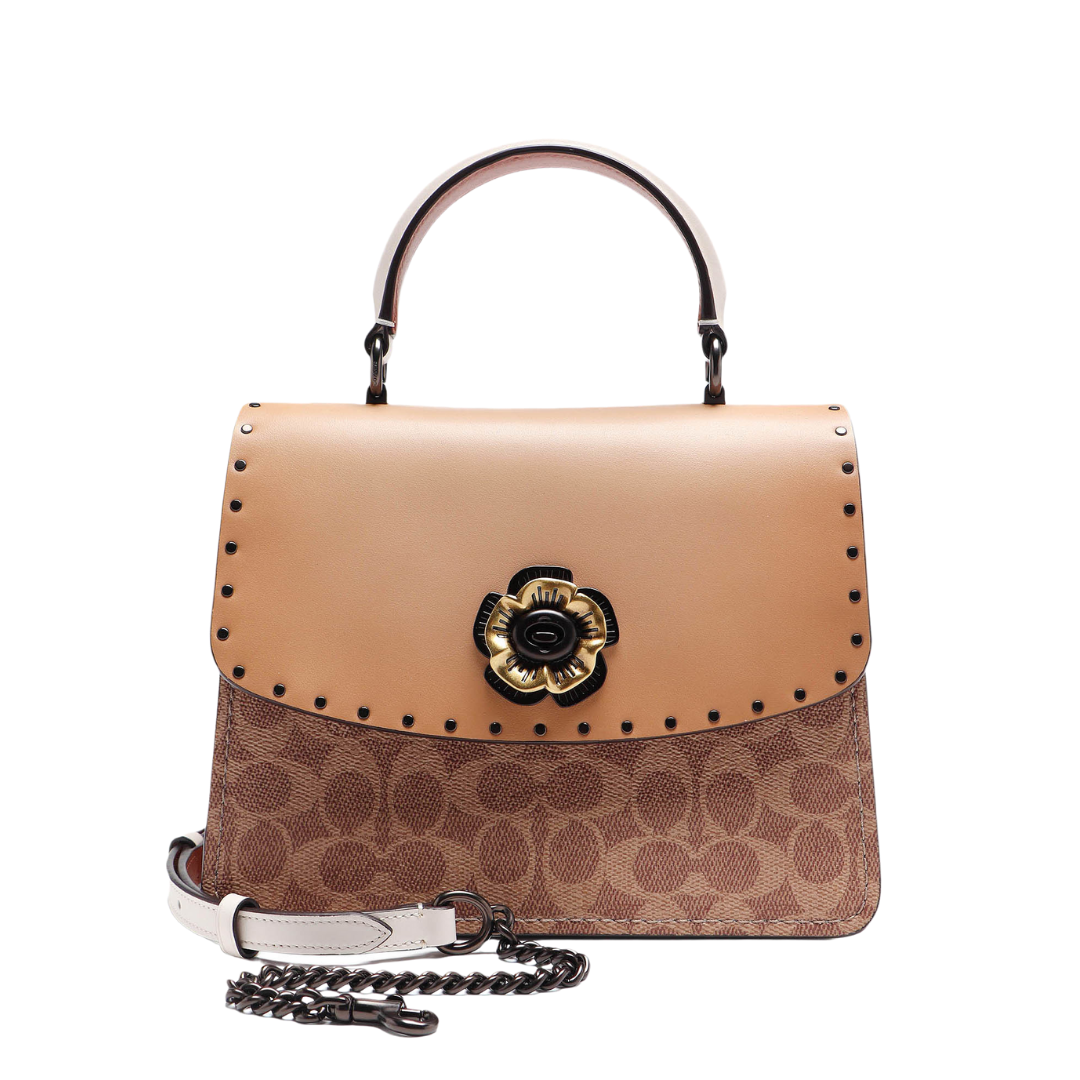 Coach Parker Top Handle In Signature Canvas With Rivets – BB ASIA STORE