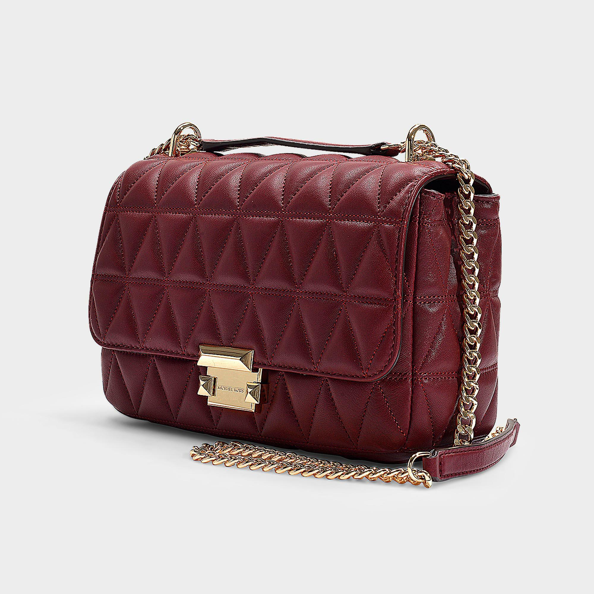 Michael Kors Burgundy Leather Sloan Editor Shoulder Bag Michael