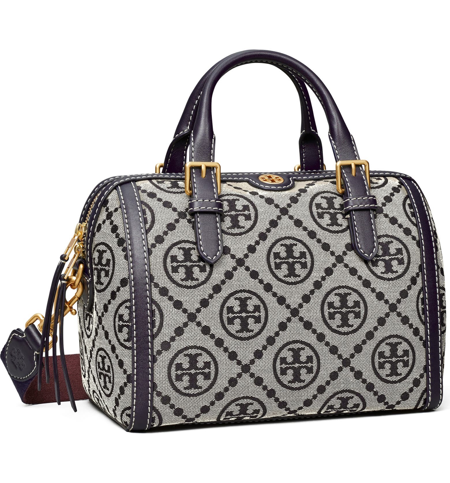 Tory Burch T Monogram Jacquard Barrel Shoulder Bag Hazelnut – BB ASIA STORE