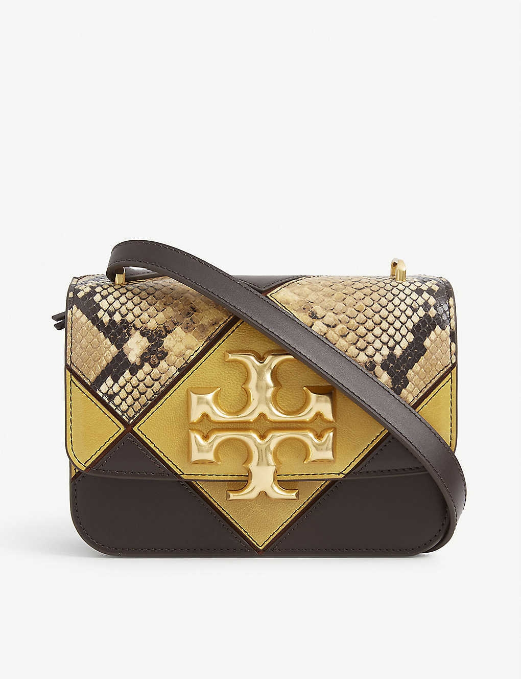 Tory Burch Bombe Reva Snake Embossed Leather Clutch - LabelCentric