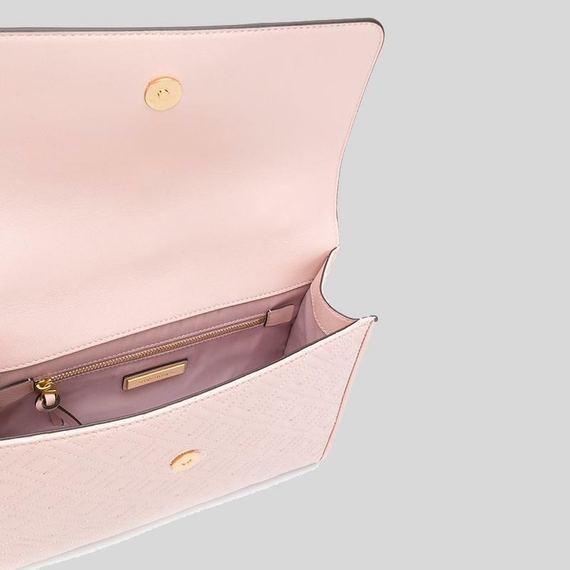TORY BURCH Fleming Shell Pink Leather Convertible Shoulder Bag $498+