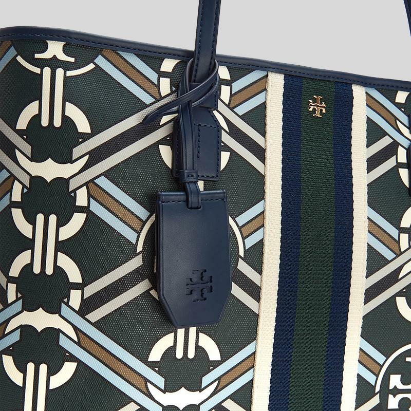 Tory Burch Gemini Link Canvas Top-zip Tote In Multi