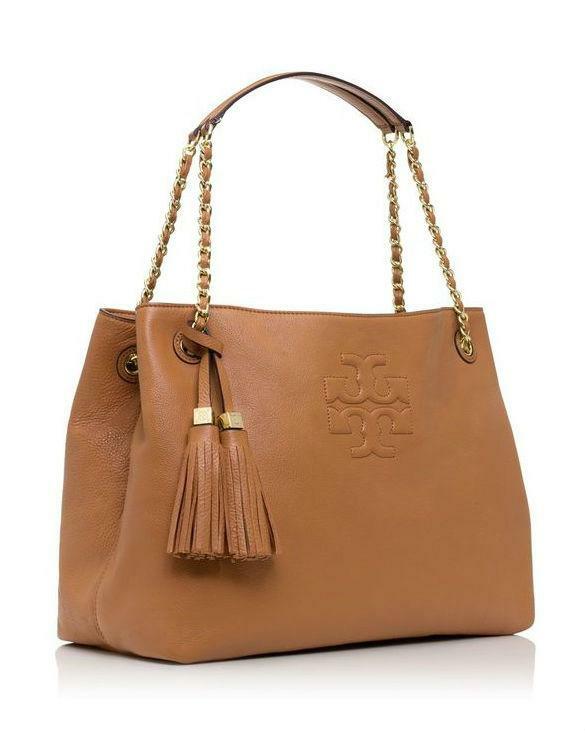 Tory Burch Thea Chain Shoulder Slouchy Tote Brown BB ASIA STORE