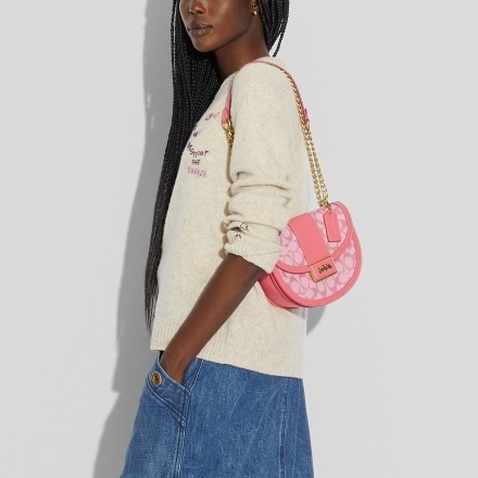 Coach Alie Saddle Bag In Signature Jacquard Pink – BB ASIA STORE