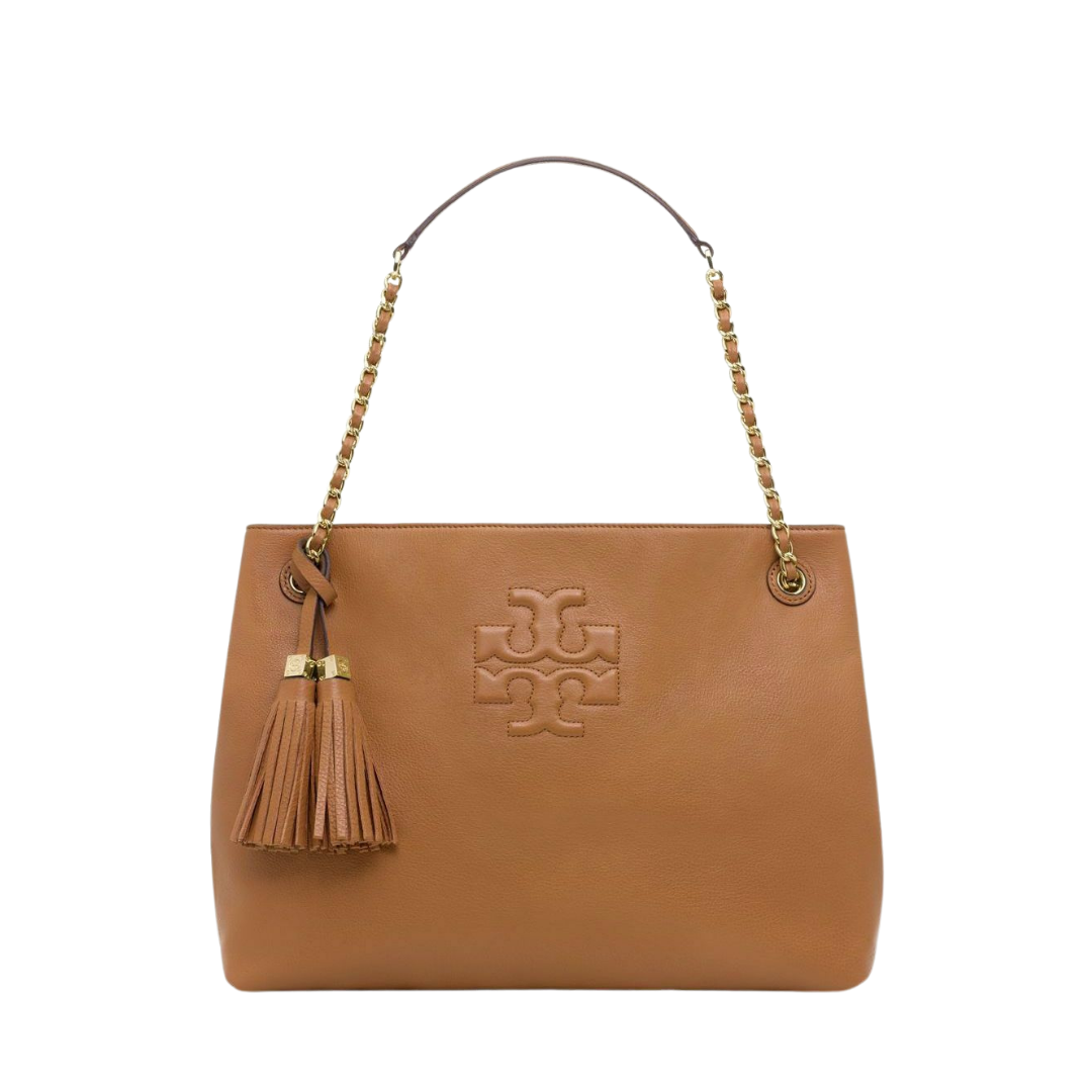 Tory Burch Thea Chain Shoulder Slouchy Tote Brown BB ASIA STORE