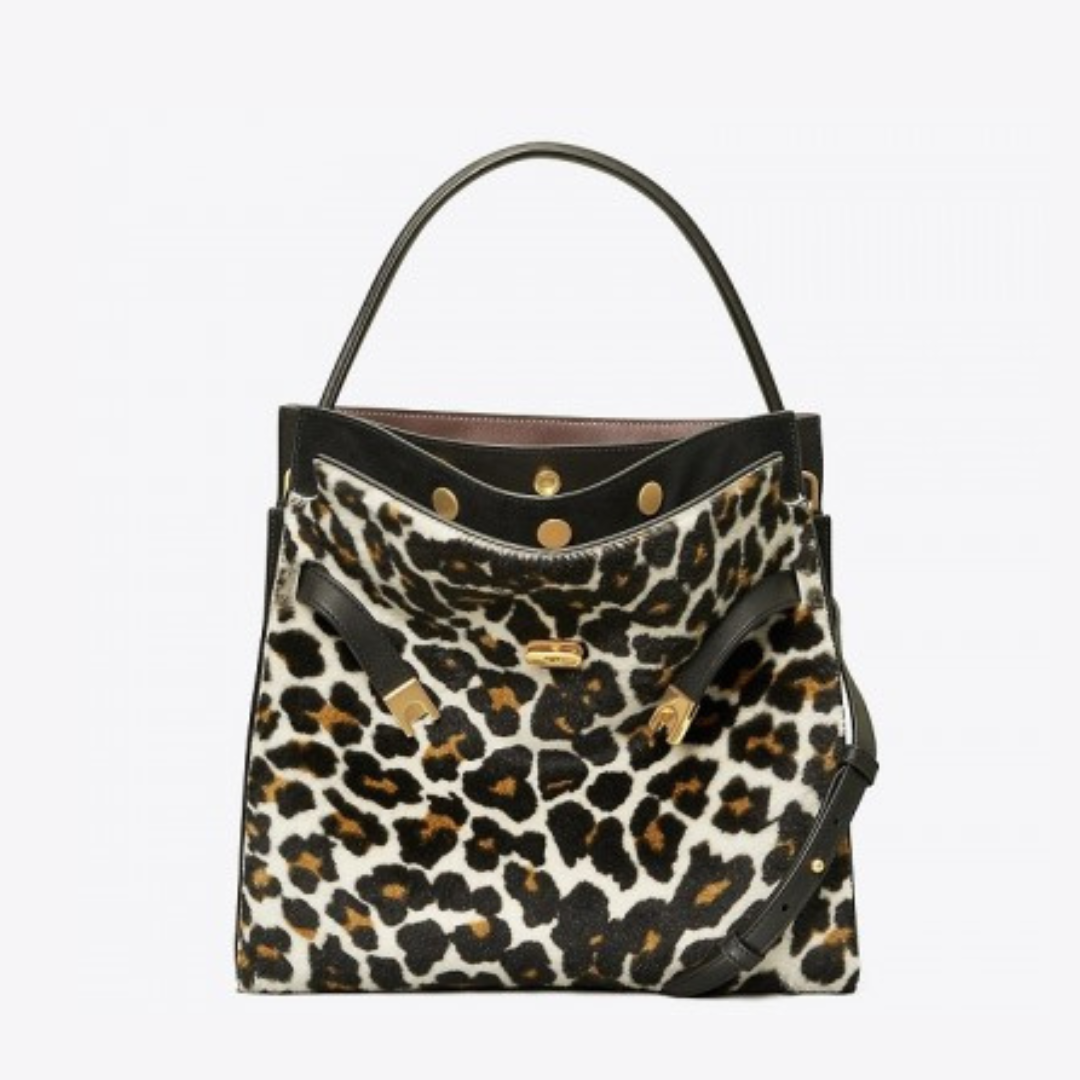 Tory Burch Lee Radziwill Double Bag Leopard Shearling – BB ASIA STORE