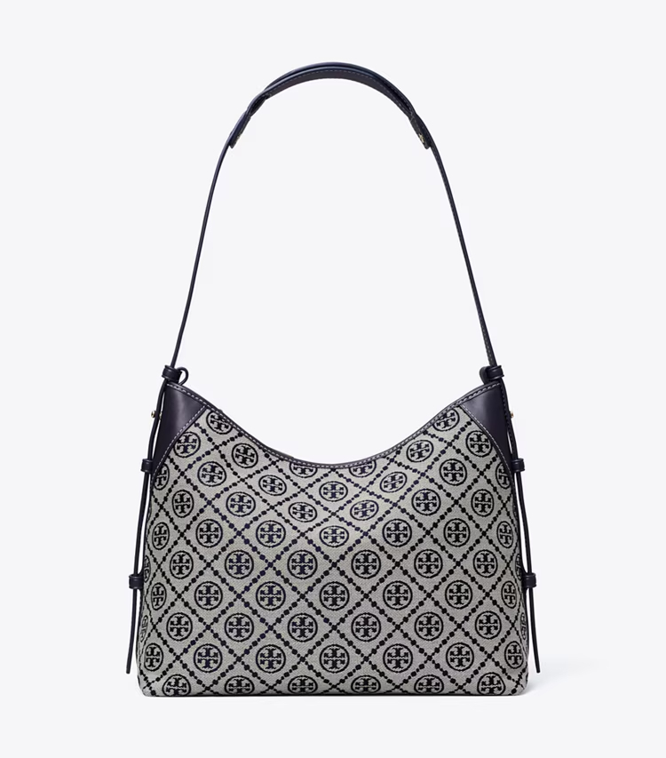 Tory Burch designer shoulder bags T Monogram Messenger in Tory Navy front