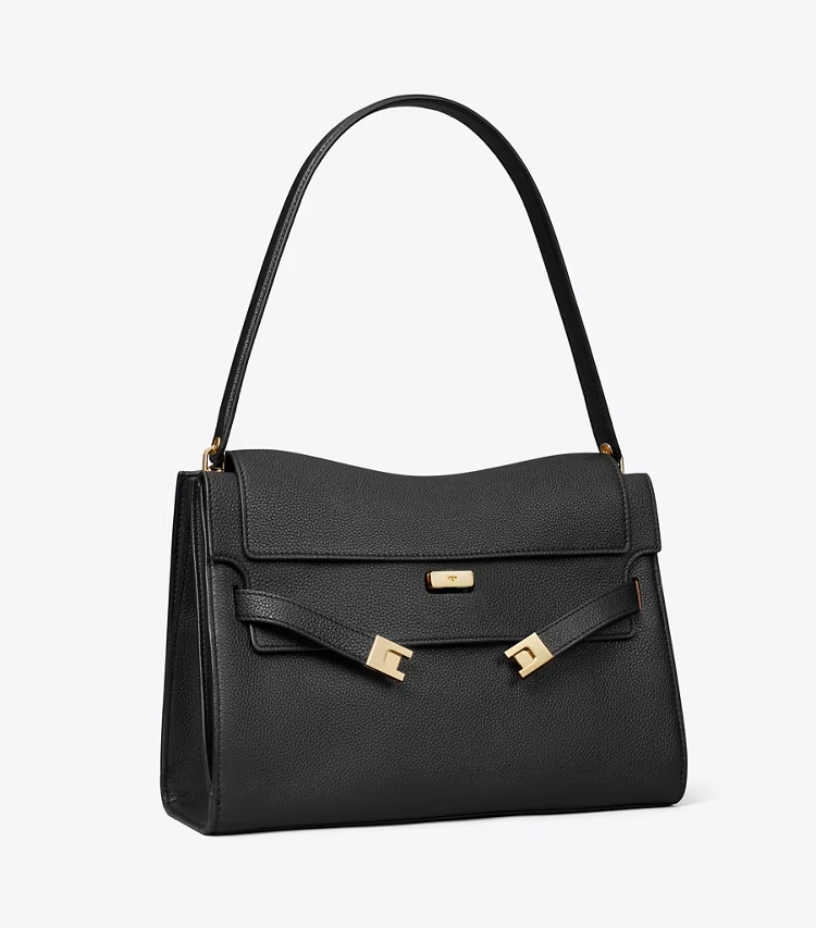 Tory Burch designer shoulder bags Large Lee Radziwill Shoulder Bag in Black angle