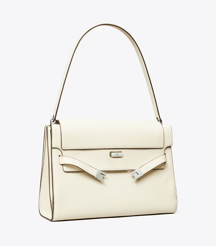 Tory Burch designer shoulder bags Large Lee Radziwill Shoulder Bag in Ivory angle