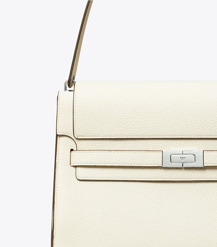 Tory Burch designer shoulder bags Large Lee Radziwill Shoulder Bag in Ivory detail