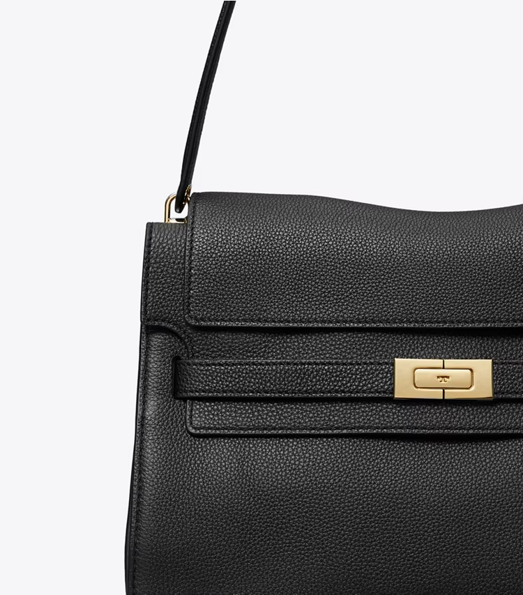 Tory Burch designer shoulder bags Large Lee Radziwill Shoulder Bag in Black detail