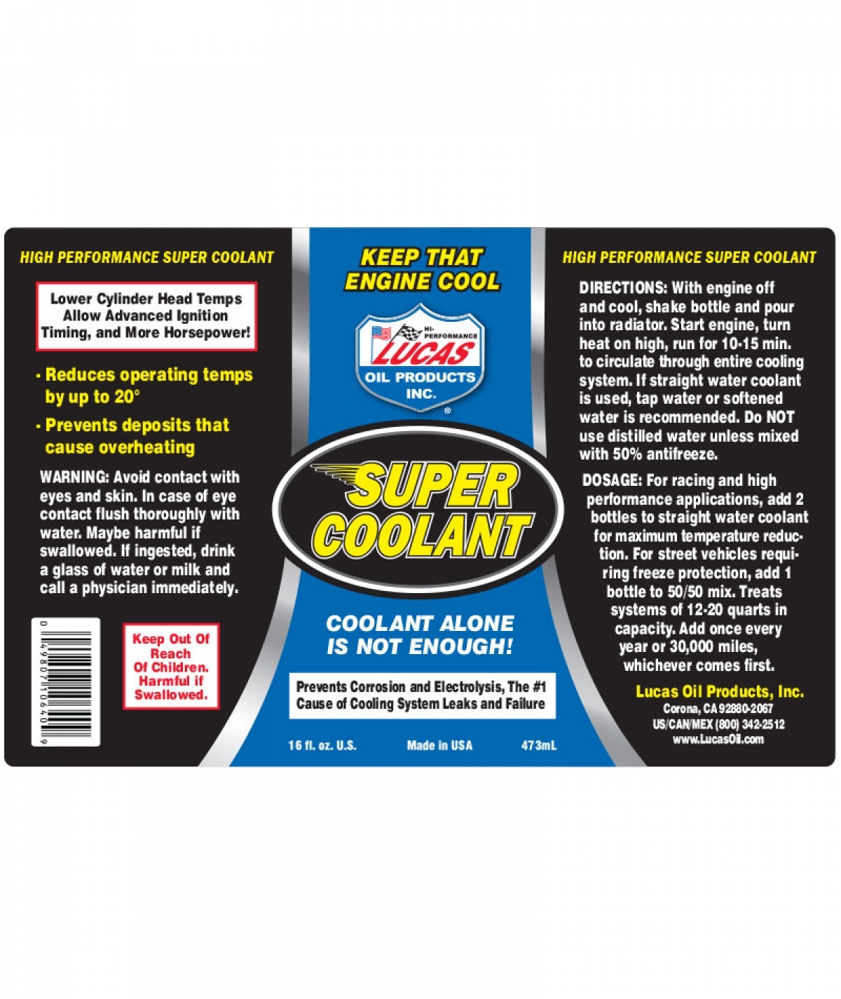 Lucas Super Coolant (16oz / 473ml) Works Engineering Official Online