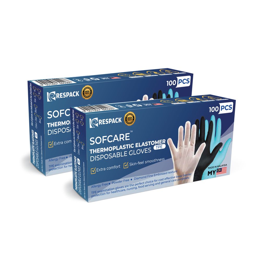 Thermoplastic Elastomer (TPE) Disposable Gloves Clear PackXpress.my