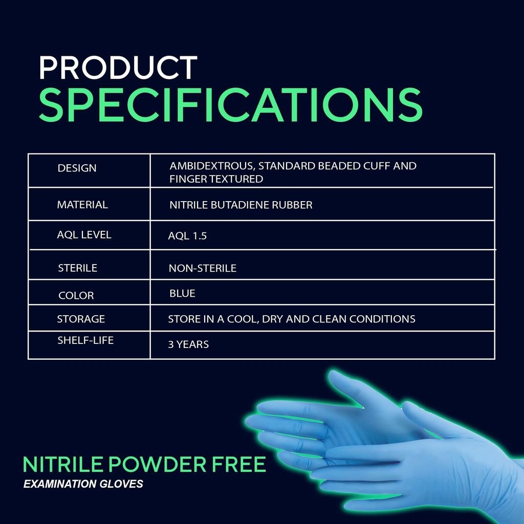 Nitrile Powder Free Examination Gloves Blue PackXpress.my by RESPACK