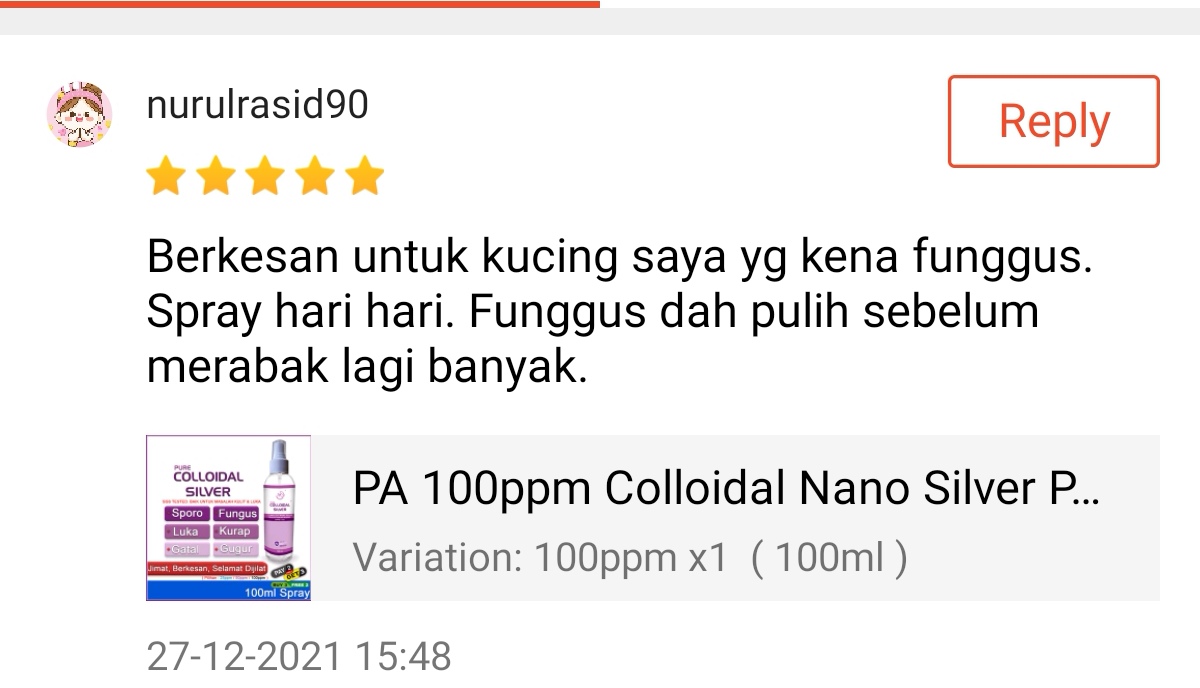 berkesan kucing kena fungus, spray setiap hari, fungus pulih sebelum merebak lagi banyak