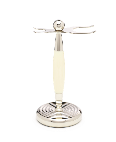 Edwardian Set Faux Ivory Synthetic Bristle Brush Fusion Razor Stand stand only.png