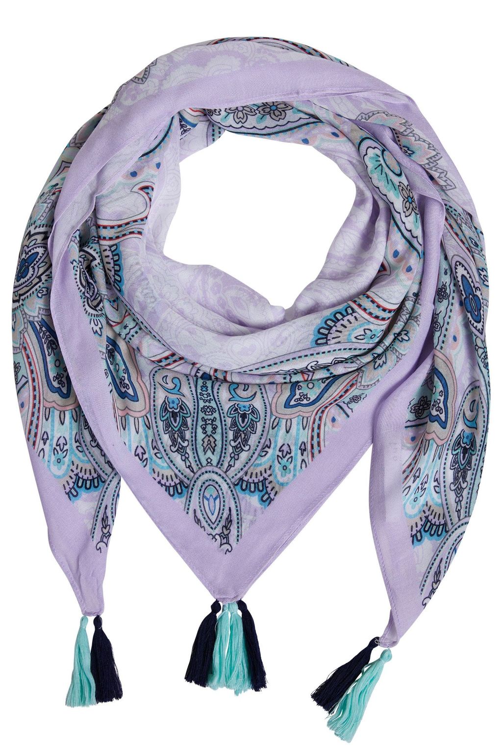 德國Oui-粉紫變形蟲印花流蘇圍巾– 虹銨歐洲時尚