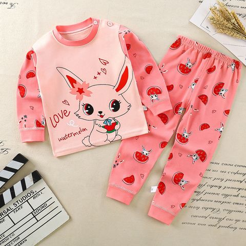 Peach Bunny with Watermelon Pyjama