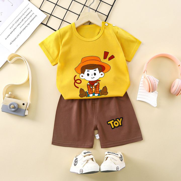 Yellow Cowboy Shorts Set