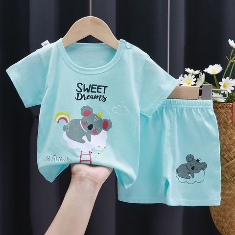 Blue Sweet Dream Koala Shorts Set