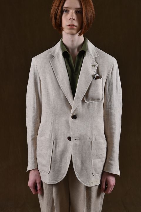 Tutti Linen Jacket - Ivory Herringbone 2