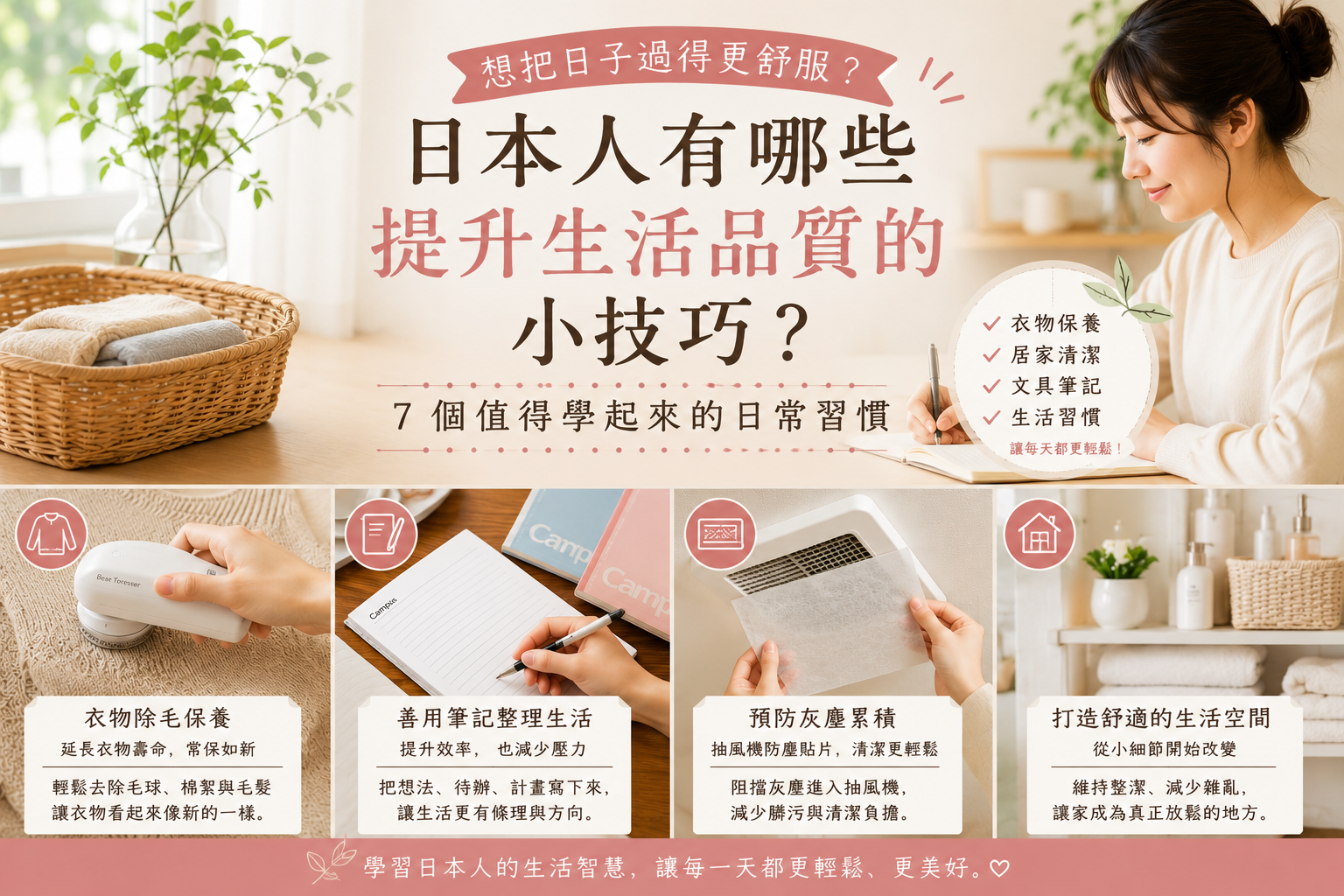 日本人有哪些提升生活品質的小技巧？7個值得學起來的日常習慣