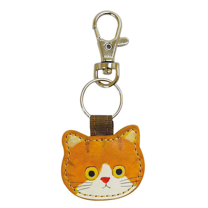 【ECOUTE!】貓咪吊飾鑰匙扣-棕白虎斑貓造型