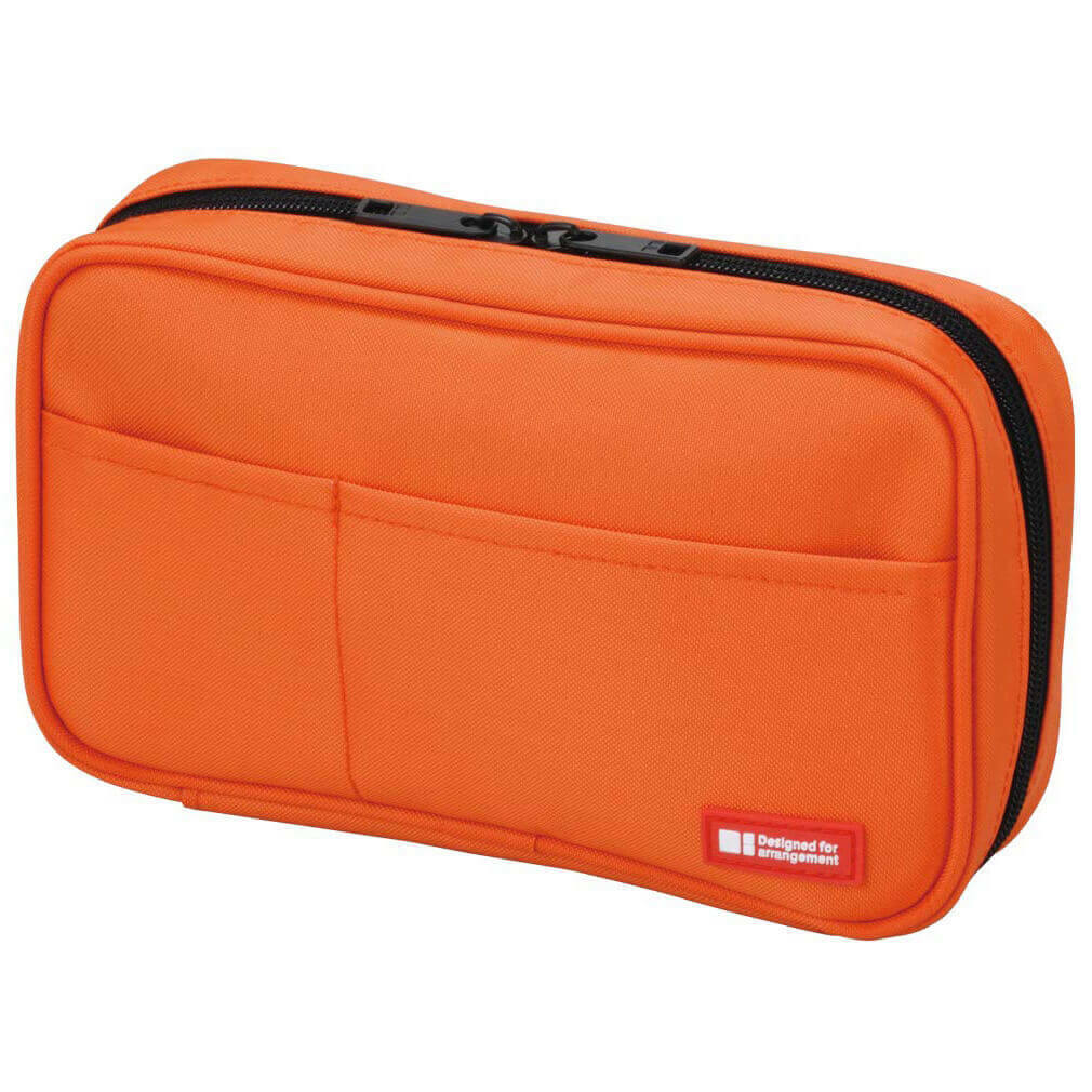日本LIHIT LAB多用途收納筆袋/鉛筆盒-橙色