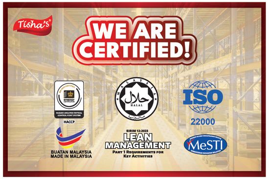 <CENTER> CERTIFIED QUALITY, PURELY MALAYSIAN <BR> | Tisha's Food