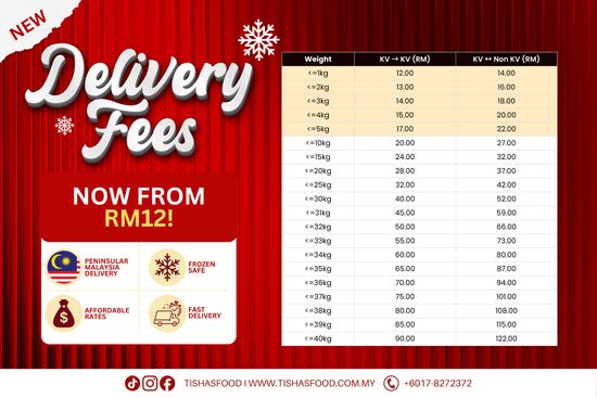 <center> TISHAS NEW DELIVERY FEES! | Tisha's Food
