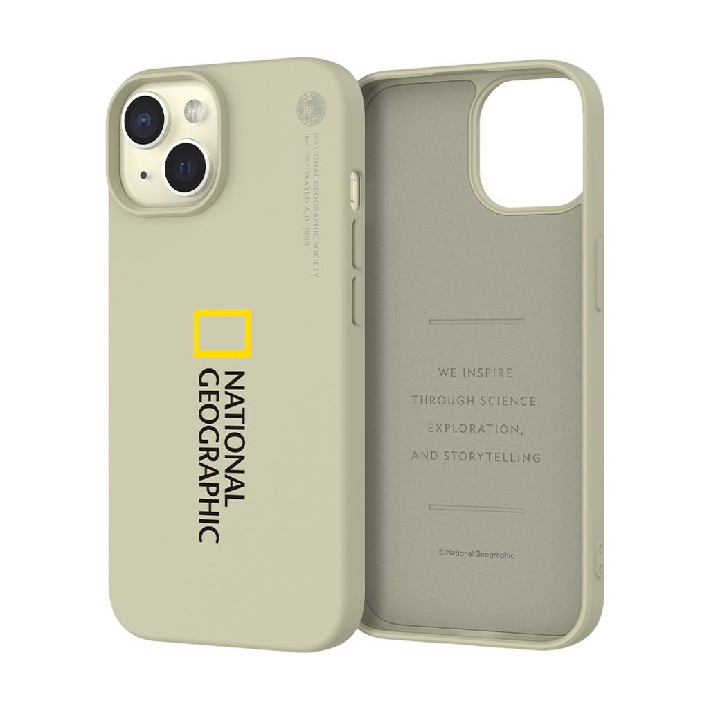 Nat Geo iPhone 15 Soft Case V2_Thumbnail_Side_Big Logo_Beige