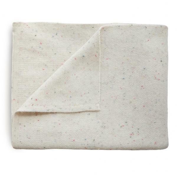 Mushie Knit Blanket 100% Organic Cotton Confetti Ivory 1.jpeg